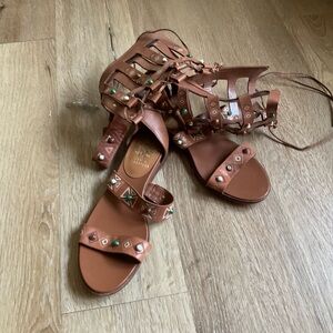 Vince Camuto Tan Gladiator Sandals with Studded Straps